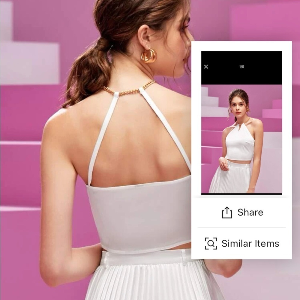 Shein too white, gold chain, small